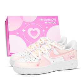 Nike Кроссовки Air Force 1 Air Force 1 с антискользящим износостойким низким верхом для скейтборда унисекс розового и белого цвета dd8959-100（team-883像素seet鞋盒） | pink white