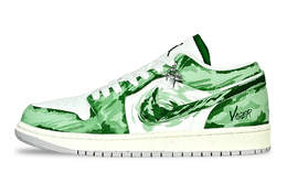 Jordan Баскетбольные кроссовки Air 1 Anti Slip, износостойкие, низкие, винтажные, унисекс, зеленые fq7687-300(team528-雾隐山) | green