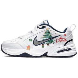 Nike Низкие кроссовки Air Monarch 4 с защитой от скольжения, износостойкие, массивные, унисекс, белые 415445-102(team56-蓝色圣诞) | white