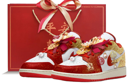 Jordan Баскетбольные кроссовки Air 1 Low Top Vintage женские, белые, золотисто-красные fj3465-160 (team拾玖-黄金婚事s-box) | white gold red
