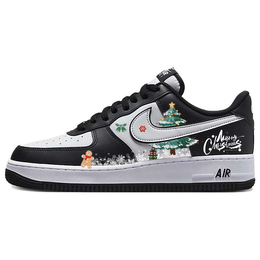 Nike Кроссовки Air Force 1 с низким верхом, противоскользящие и износостойкие, унисекс, черные dv0788-001(team56-蓝色圣诞) | black