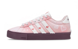 Adidas Низкие кроссовки для скейтбординга Daily 4.0 I Like You, устойчивые к истиранию, унисекс, белые, розовые jr0080(team420-中意你) | white pink