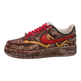 Nike Кроссовки для скейтбординга Air Force 1 с противоскользящим эффектом, унисекс, коричневые, красные cw2288-111(team432-金蛇纳吉好运来） | brown red
