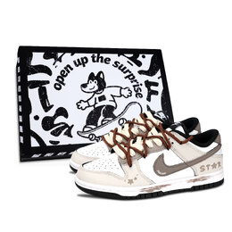 Nike Кроссовки для скейтбординга Dunk Anti Slip, износостойкие, бежевые, унисекс dd1391-100（team883-摩卡之星男鞋盒） | ecru