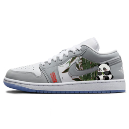 Jordan Баскетбольные кроссовки Air 1 Vintage, женские, низкие, белые/серые dc0774-105(team10-拓印熊猫) | gray