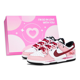 Nike Кроссовки для скейтбординга Dunk Black White Butterfly Intent с антискользящим покрытием, износостойкие, унисекс, розовые dd1391-100(team883-蝶意-box) | pink box