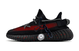 Низкие повседневные кроссовки Yeezy Boost 350 V2, унисекс, черные Adidas, Black hq4540(team372-一条红笑脸） | black