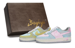 Nike Кроссовки для скейтбординга Air Force 1 женские, низкие, бежевые/серые/синие/розовые/желтые dx2678-100(team80-女款云归梦泽s-box) | beige gray blue pink yellow