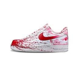 Nike Кроссовки Air Force 1 Tower Rabbit Coexistence с низким верхом, противоскользящие, износостойкие, унисекс, белые, красные cw2288-111(team880-泼墨红08) | white red