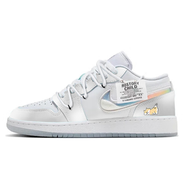 Jordan Баскетбольные кроссовки Air 1 Vintage, женские, низкие, белые/серые hj3481-491(team10-云边小狗灰s) | gray