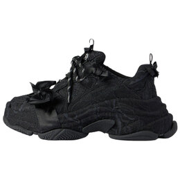Balenciaga Низкие кроссовки Triple S Chunky, женские, черные 524039wtscq1000