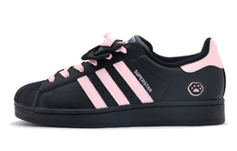 Adidas Низкие износостойкие кроссовки для скейтбординга SUPERSTAR Coverage, унисекс, розовые ji0079(team拾伍-男女同款黑粉四) | pink