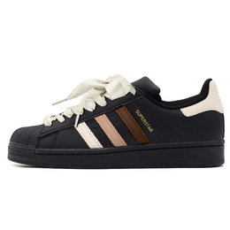 Adidas Низкие противоскользящие износостойкие кроссовки для скейтбординга SUPERSTAR унисекс бежево-коричневые черные eg4959(teamy-男女款渐变栗棕) | beige brown black