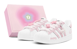 Adidas Кроссовки для скейтбординга Superstar, унисекс, низкие, розовые eg4958(team88-蜜桃小狗s-box) | white pink