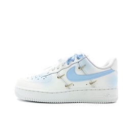 Nike Кроссовки для скейтбординга Air Force 1 Sea Salt Hero, износостойкие, низкие, женские, цвет белый, синий fv3654-111(team641-海盐海洛) | white blue