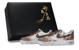 Nike Кроссовки для скейтбординга Air Force 1, унисекс, низкие, белые/коричневые cw2288-111(team171-且听风吟s-box) | white brown