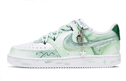 Nike Кроссовки для скейтборда Court Vision 1, износостойкие, низкие, унисекс, белые, зеленые cd5463-101（team398-明月之诗 ） | white green