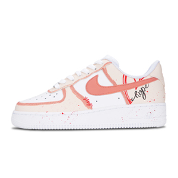 Nike Кроссовки Air Force 1 Air Force 1 с амортизацией, легкие, дышащие, низкие, женские, розовые, белые dd8959-100(team1219-红泡泡） | pink