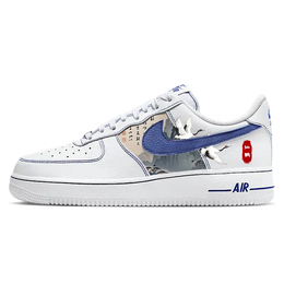 Nike Кроссовки для скейтбординга Air Force 1, унисекс, низкие, синие/белые hq2037-100(team181-仙鹤) | white