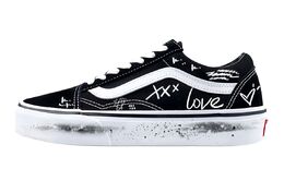 Vans Низкие противоскользящие кроссовки для скейтбординга Old Skool унисекс, черные, белые vn000d3hy28(team1281-love涂鸦) | black white