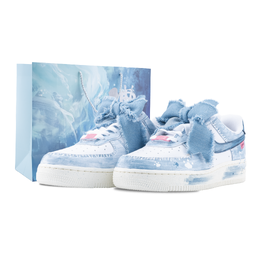 Nike Кроссовки для скейтбординга Air Force 1 Aurora с противоскользящим покрытием, женские, небесно-голубые fz6768-100（team626-欧若拉-bag） | sky blue (blue special shopping bag)
