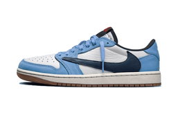 Jordan Баскетбольные кроссовки Air 1 Carolina Blue Travis Scott X AJ1 Low Top Vintage Unisex Blue White Black dz4137-700（team1142-北卡蓝） | carolina blue