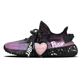 Adidas Кроссовки Yeezy Boost 350 V2 с нескользящей подошвой, легкие, повседневные, унисекс, розовые, фиолетовые hq4540（team肆叁柒-银河幻境） | pink purple