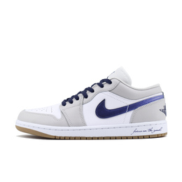 Jordan Баскетбольные кроссовки Air 1 Low Top Vintage унисекс, белые, серые, синие 553558-146(team746-艺啼) | white gray blue