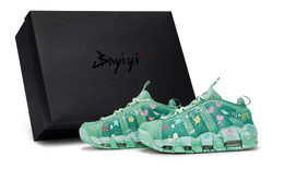 Nike Air More Uptempo 811 Manufacturing, Qingyu Mazi, баскетбольные кроссовки Special Shoe Box Low Top Vintage Unisex Green fz3055-100(team80-男女青屿漫迹s-box) | green