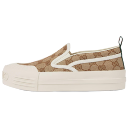 Gucci Оригинальные низкие кеды GG Canvas, женские, коричневые 836059 faenw 9746 | brown