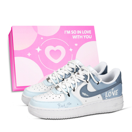 Nike Кроссовки для скейтбординга Air Force 1 Arrow Of Love с антискользящим покрытием, износостойкие, унисекс, цвет морской синий dd8959-100（team969 爱之箭 box） | sea blue
