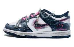 Nike Кроссовки для скейтбординга Dunk Low Top женские, черные, белые, розовые cw1590-100（team631-黯影幻粉 ） | black white pink
