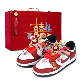 Nike Кроссовки для скейтбординга Dunk Concentric Knot, устойчивые к истиранию, низкие, унисекс, красные, белые dd1391-100(team971-同心结-礼盒1) | red white