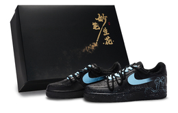 Nike Кроссовки Air Force 1 с низким верхом, устойчивые к истиранию, унисекс, черно-синие cw2288-001(team171-深蓝蝴蝶梦s-box) | black blue
