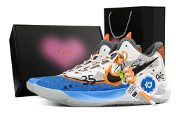 Nike Баскетбольные кроссовки KD Trey 5 IX унисекс, средний верх, синие/оранжевые/белые cw3402-011(team529-蓝焰速影-爱心礼盒) | blue orange