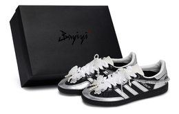 Adidas Кроссовки для скейтбординга HANDBALL SPEZIAL унисекс с низким верхом, черные/серые/серебристые jp5669(team80-男女同款银羽星辰s-box) | black gray silver