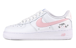 Nike Кроссовки Air Force 1 для скейтбординга, износостойкие, женские, белые, розовые 315122-111(team943-蜜桃猫语) | white pink