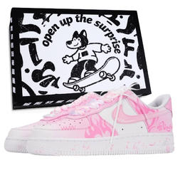 Nike Кроссовки для скейтбординга Air Force 1 с противоскользящим покрытием, износостойкие, унисекс, розовые dd8959-100（team969 粉焰之舞 box 2） | pink