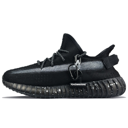 Adidas Кроссовки Yeezy Boost 350 V2 с низким верхом, устойчивые к истиранию, унисекс, черно-белые hq4540(team373-和平奏曲) | black white