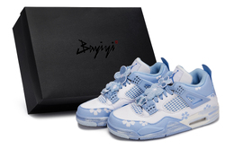 Jordan Баскетбольные кроссовки Air 4 Vintage, женские, низкие, белые/синие hv0823-100(team80-女款海风雏语s-box) | white blue