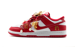 Nike Кроссовки для скейтбординга Dunk, устойчивые к истиранию, низкие, унисекс, красные, белые hf5441-104 (team1104吉祥如意) | red white