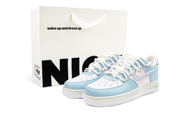 Nike Кроссовки Air Force 1 для скейтбординга, устойчивые к истиранию, унисекс, розовые, синие cw2288-111(team1110-冰蓝粉白s-box) | blue pink