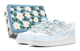 Nike Court Borough Couple's, Summer Refresh, Happy Bear, освежающие низкие кроссовки для скейтбординга, женские, розово-синие bq5448-100(teams2-音符小熊s-box) | pink blue