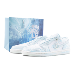 Jordan Баскетбольные кроссовки Air 1 Twilight Glow Buckle с износостойкой пряжкой, винтажные, низкие, унисекс, белые, синие hj5999-400（team626-薄暮浮光扣） | white blue (special shopping bag)
