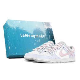 Nike Кроссовки для скейтбординга Dunk Lemon Joy, износостойкие, низкие, женские, сине-розовые dd1503-103(team778-蝶梦绮缘s-box) | blue pink