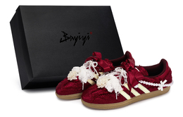 Adidas Кроссовки немецкой армии SAMBA OG, унисекс, низкие, красные/бежево-желтые jp9281(team80-男女同款禧珠同心s-box) | red yellow
