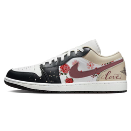 Jordan Баскетбольные кроссовки Air 1 Vintage, унисекс, низкие, белые/черные 553558-153(team56-鲜花玫瑰) | white
