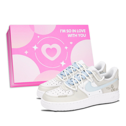 Nike Кроссовки Air Force 1 Air Force 1, Vintage Love, износостойкие, низкие, для скейтбординга, унисекс, бежевые dd8959-100（team-971复古爱意女鞋盒） | beige
