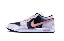 Jordan Баскетбольные кроссовки Air 1 Smoke Pink Vein, износостойкие, винтажные, низкие, унисекс, ржаво-розовые 553558-165(team1346-烟粉隐纹） | black