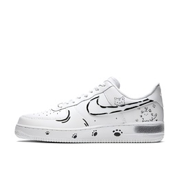 Nike Кроссовки Air Force 1 Low Top для скейтбординга, женские, черные dd8959-100(team770-猫cat) | black